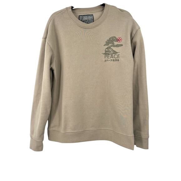 brooklyn cloth mfg co M Pullover crew neck sweatshirt Peace Nature Japanese Men - Picture 2 of 6